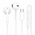 EarPods style wired earphones with USB-C connector and mic