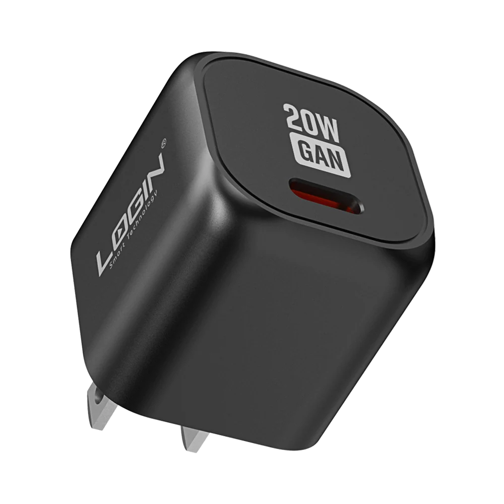Login L-412 Edge 20W GaN Fast Charger, Single USB-C Port