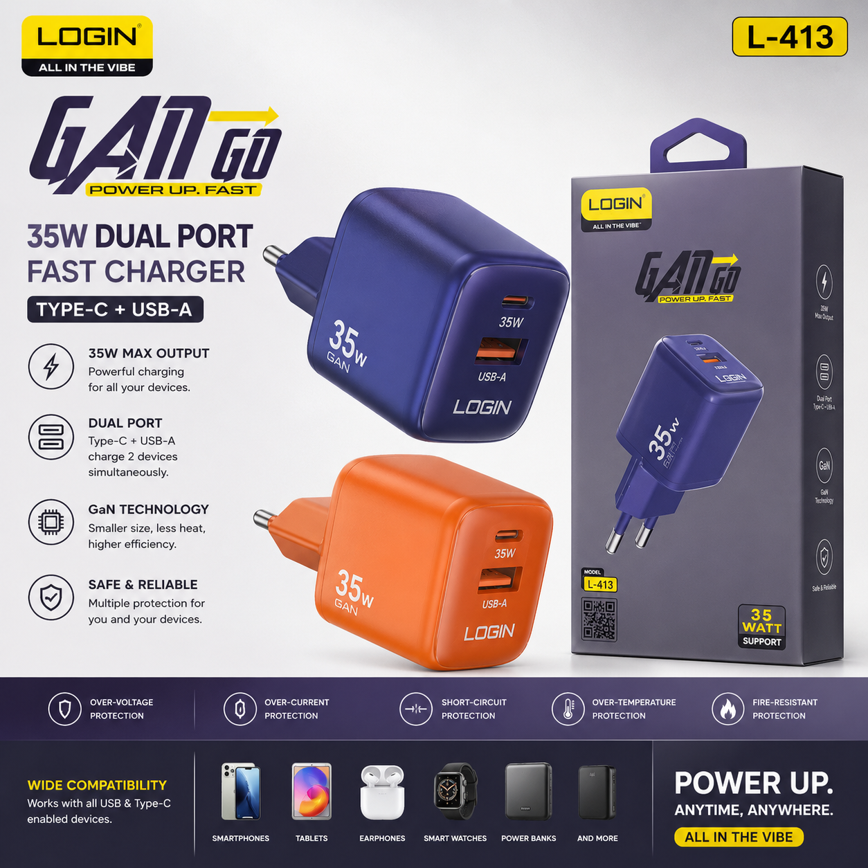 Login L-413 GaNGo 35W Fast Charger
