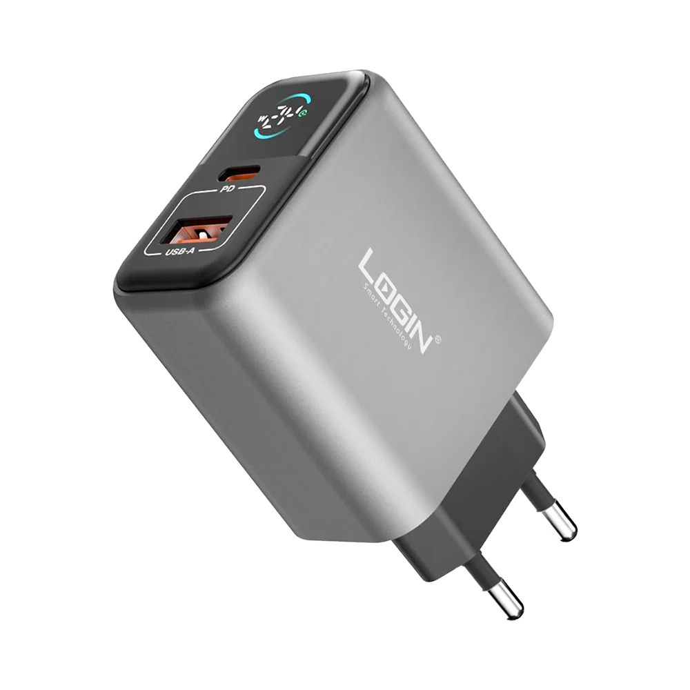 Login L-414 Thunder Bolt 45W GaN charger with digital display