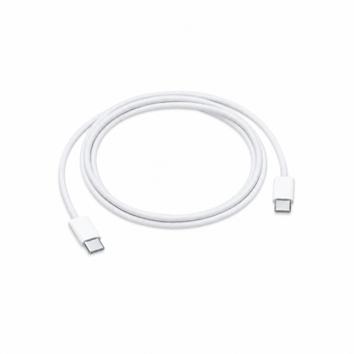 White braided USB-C to USB-C charging cable, Apple style