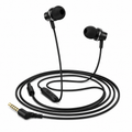 Faster FHF-11C metal wired earphones with flat cable, black
