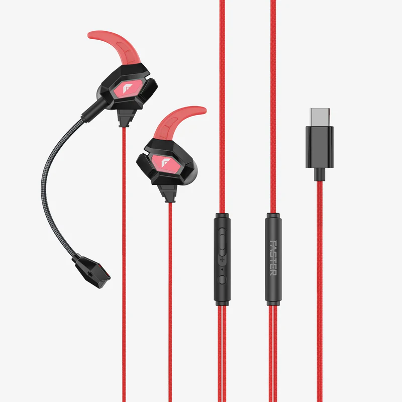 Faster GH-1C  Gaming In-Ear Headset with Detachable Mic - Type-C