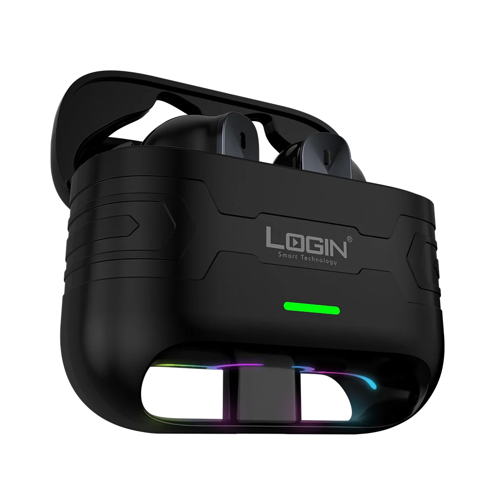 Login L-220 low latency gaming earbuds with RGB tactical case