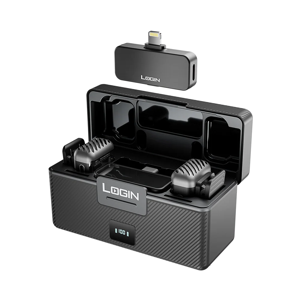 Login L-251 Dual Wireless Microphone with Charging Case