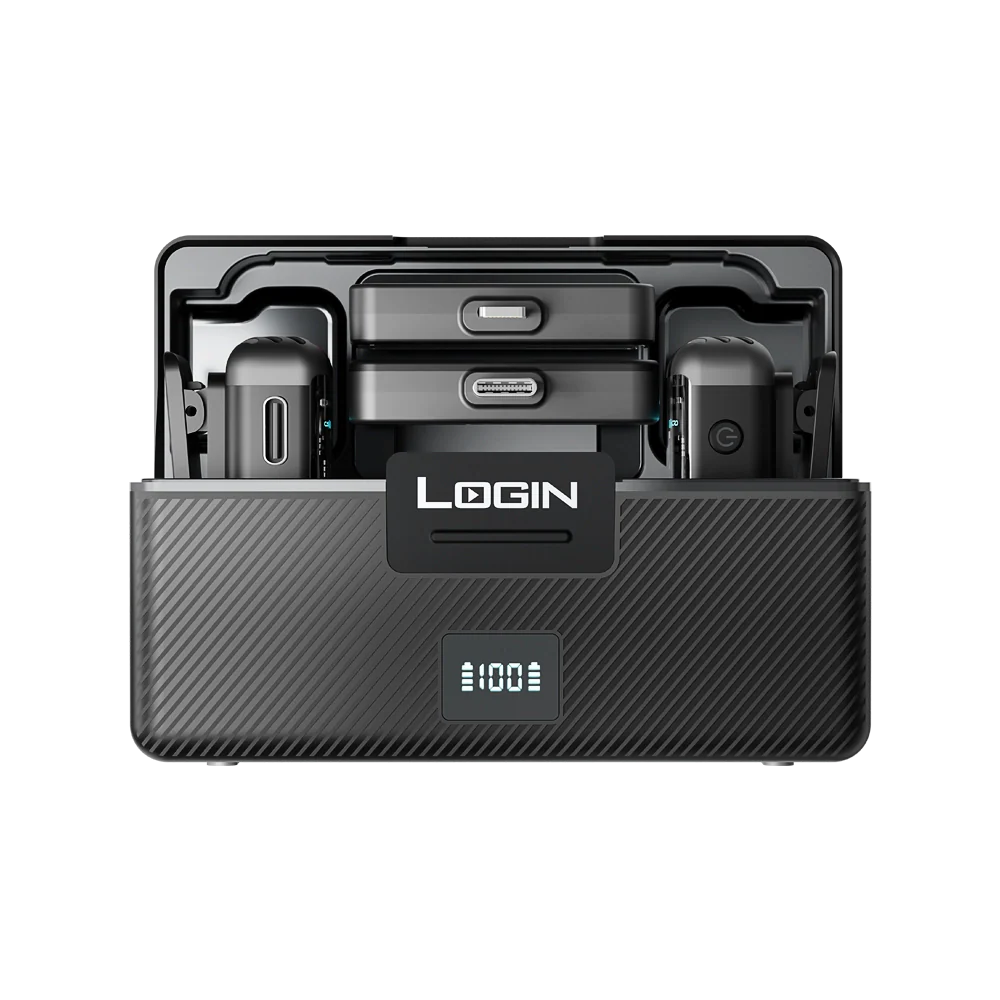 Login L-251 Dual Wireless Microphone with Charging Case