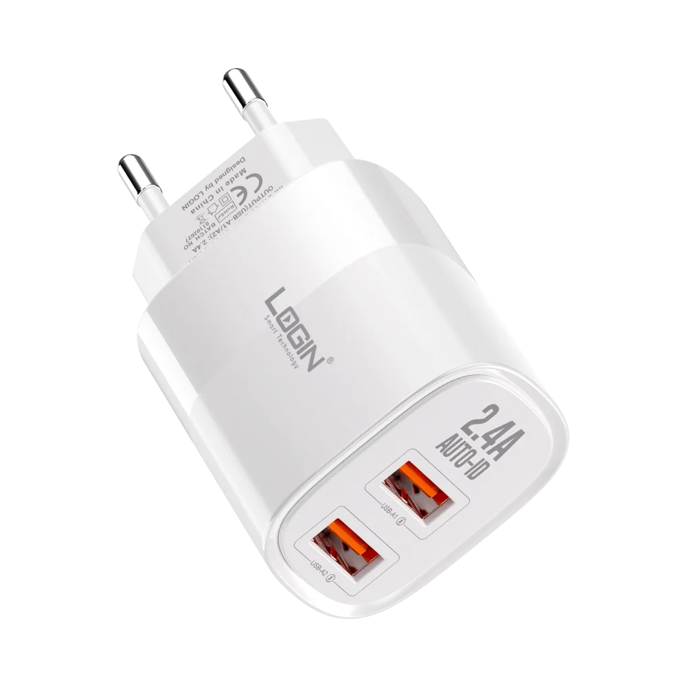Login L-402 Dual USB 2.4A Auto-ID Fast Charger