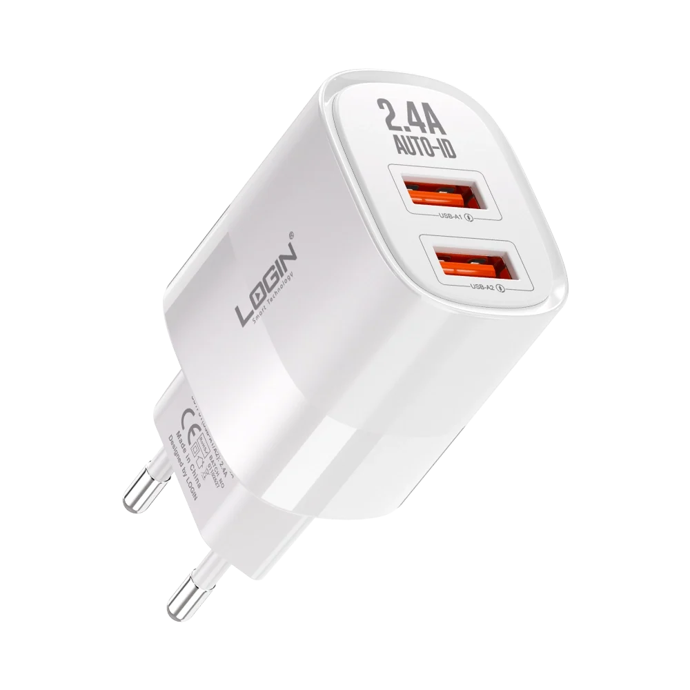Login L-402 Dual USB 2.4A Auto-ID Fast Charger