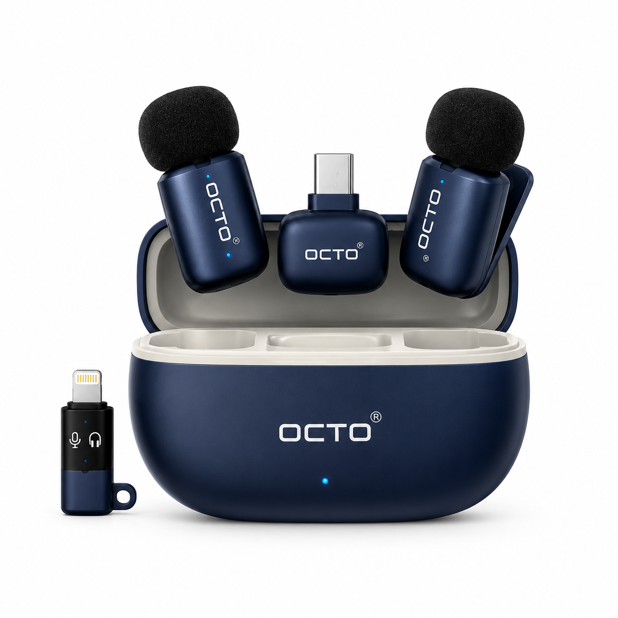 OCTO OC-WM004 Pro Series Duo Wireless Microphone ANC with Charging Case