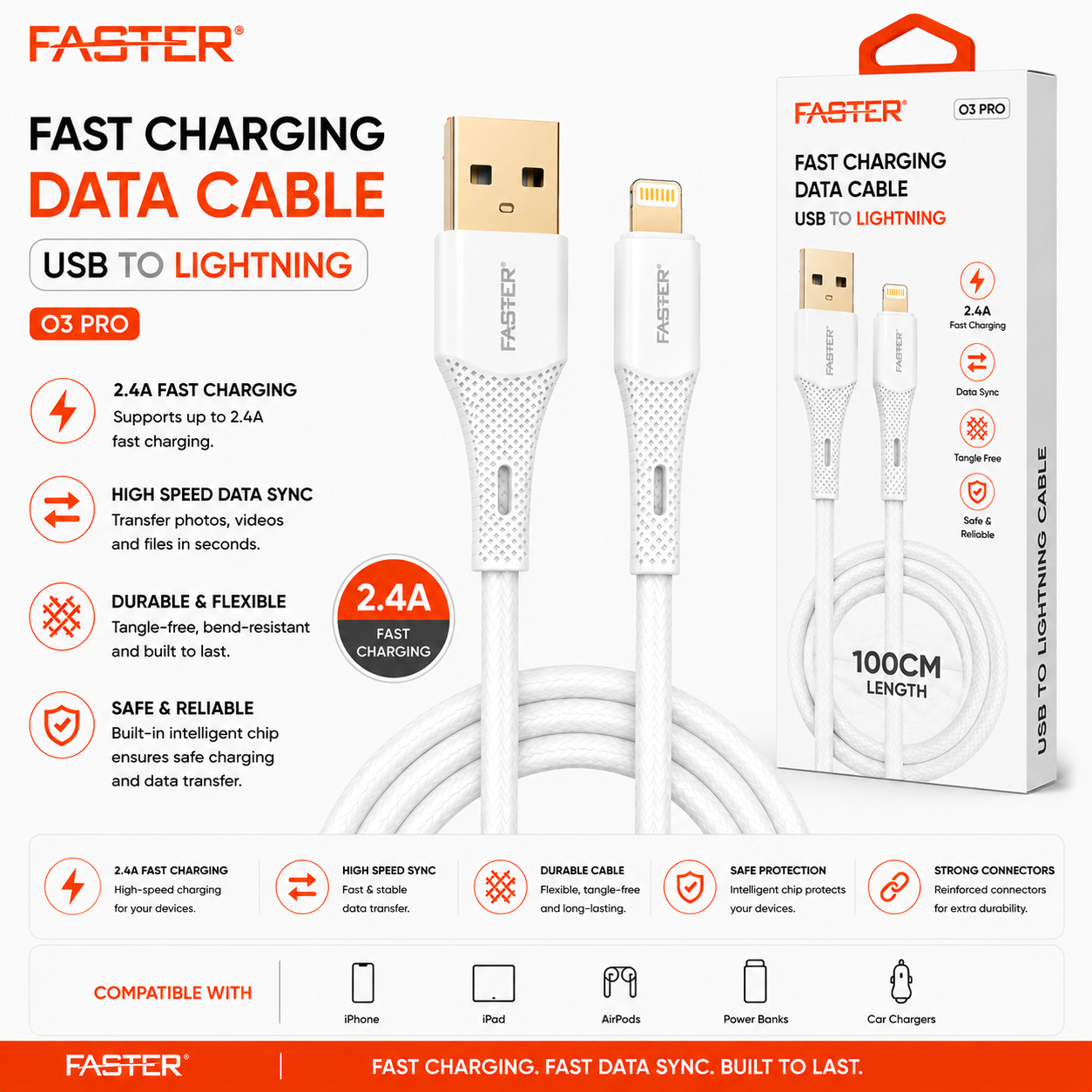 Faster O3 Pro Ultra Soft Lightning Cable