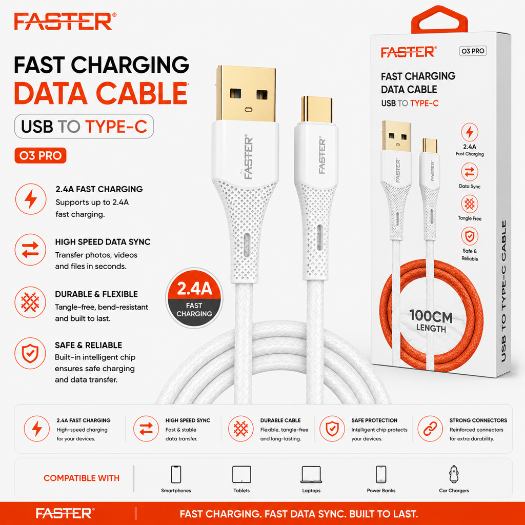 Faster O3 Pro Ultra Soft Lightning Cable
