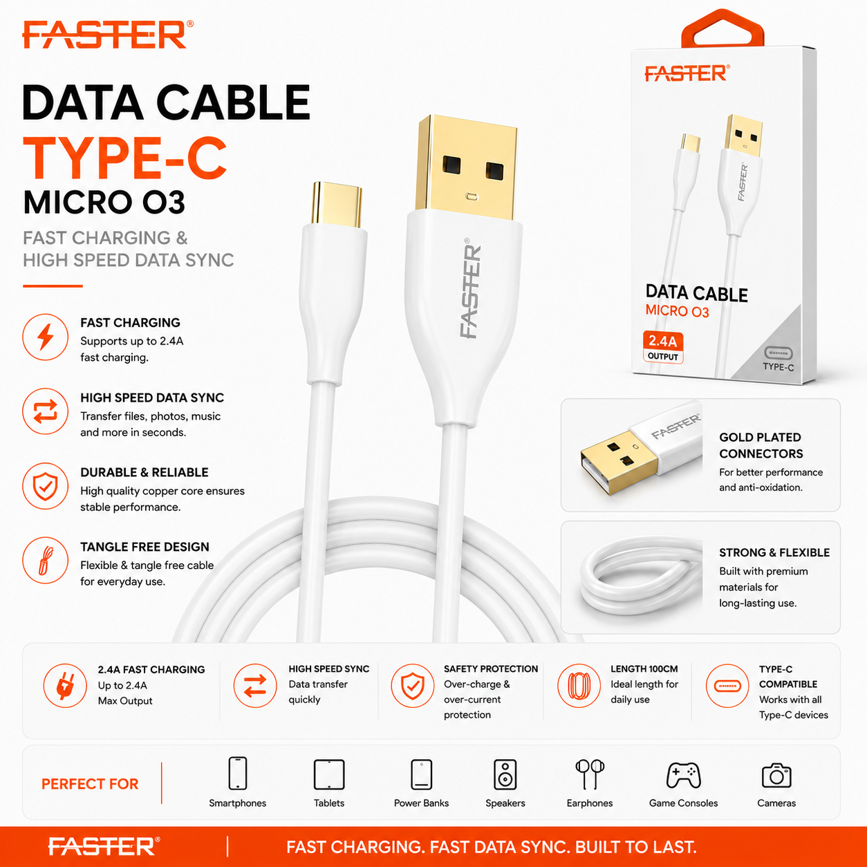 Faster O3 Type-C Data Cable