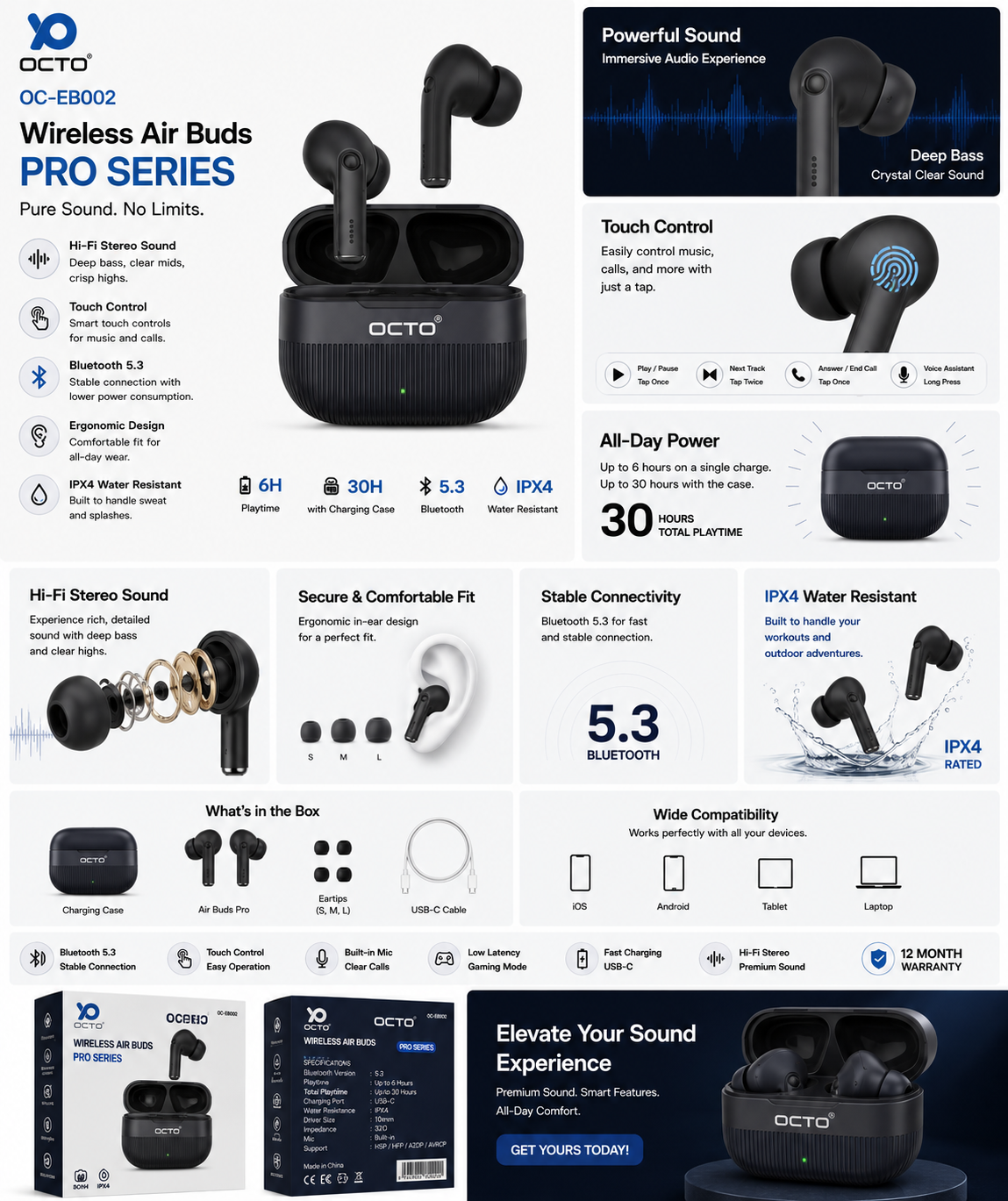 OCTO OC-EB000 True Wireless Earbuds