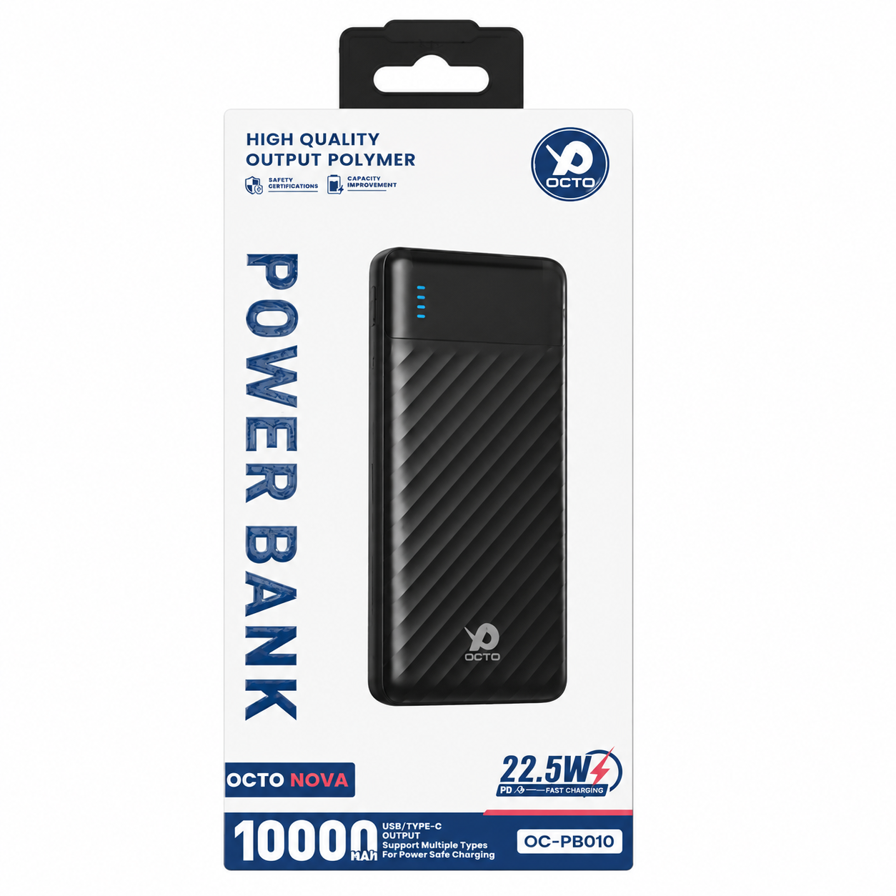 OCTO Nova OC-PB010 Powerbank, 10000mAh, 22.5W Fast Charging