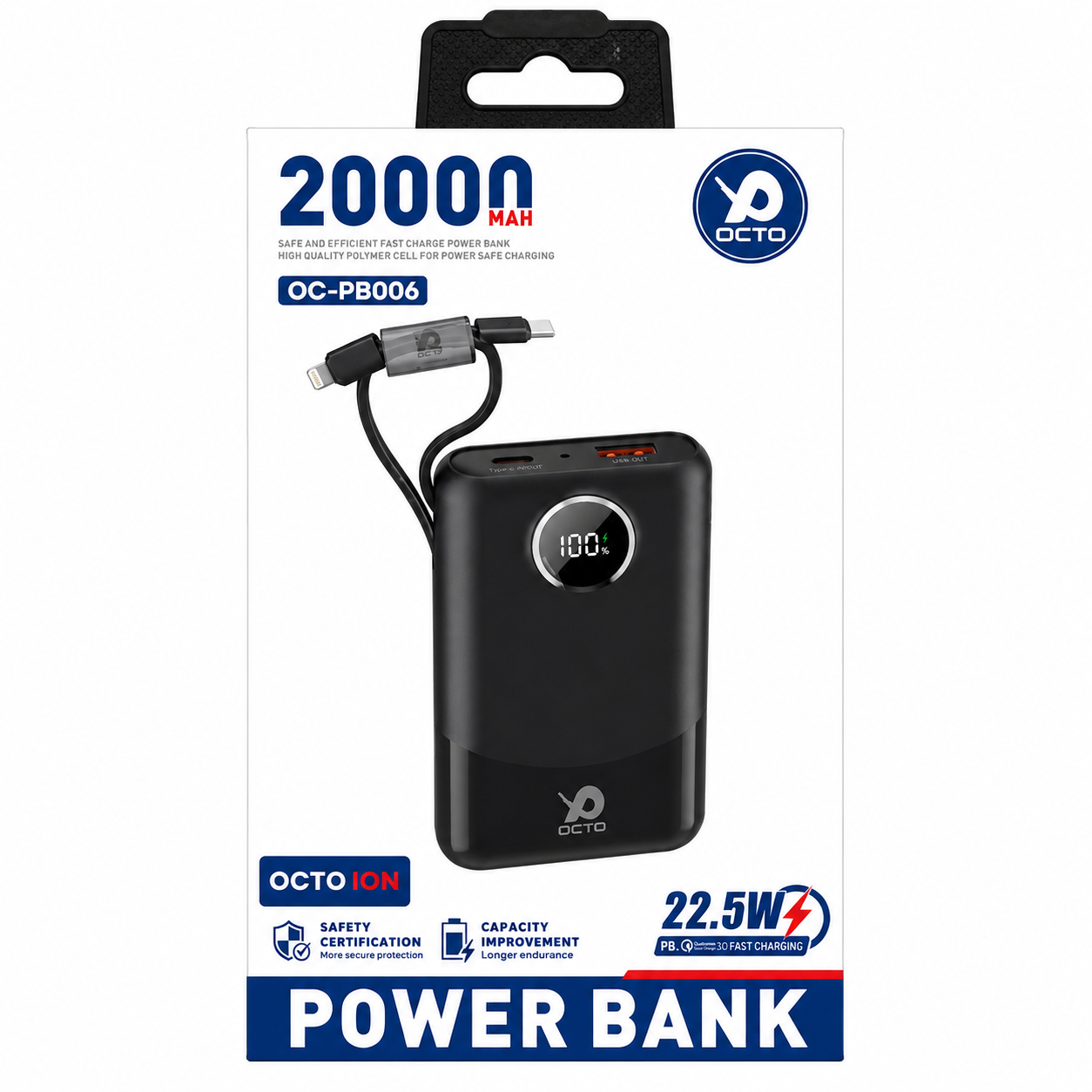 OCTO OC-PB006 Ion 20,000mAh Power Bank
