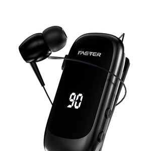 Faster R12 Clip-On Retractable Mono Bluetooth Earphone