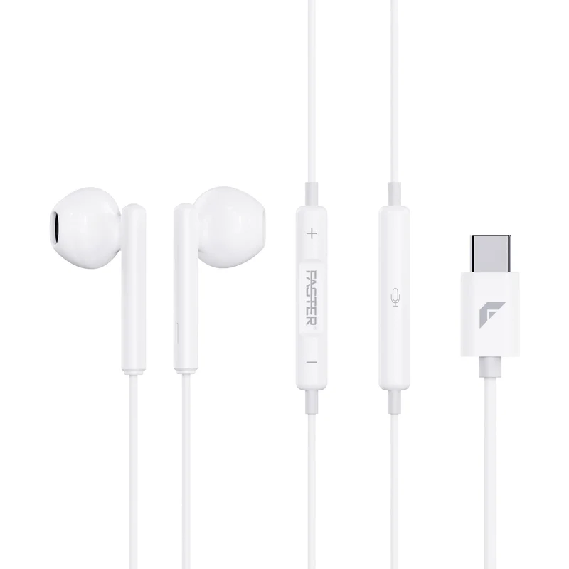 Faster SH-1C Type-C Wired Earphones with Mic & Volume Control