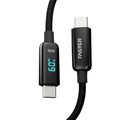 Faster V-60W SuperV USB-C to USB-C cable with digital wattage display